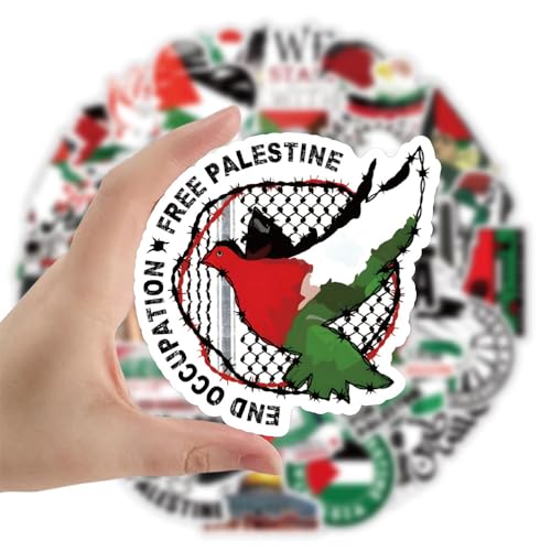100 Stück Free Palestine Graffiti Aufkleber, Wasserdichte Autosticker, Wanddekoration, Laptop & Fenster, Skateboard usw, Abziehbare Palästina Flagge Sticker für Auto, Helm