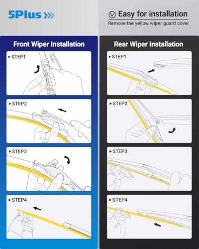 Image of Wipers Replacement for Jeep Compass 2018-2023 Windshield Wiper Blades,24 inch+18 inch Windshield Wipers with 10 inch Rear Wiper Blade - Factory Fit & All-Season OEM Quality (Pack of 3)