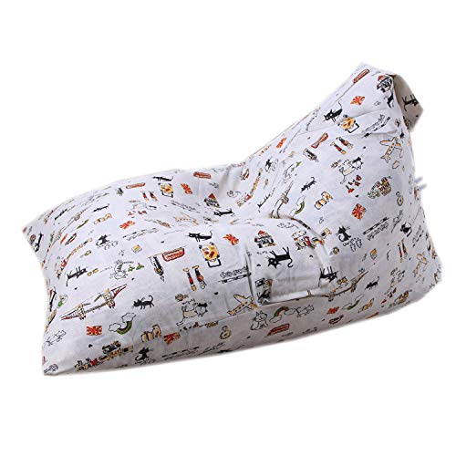 MKHDD Large Stuffed Storage Bean Bag Chair Premium Quality Cotton Canvas Kids Soft Toy Organizer For Boys Girls,65Cm*95Cm*55Cm