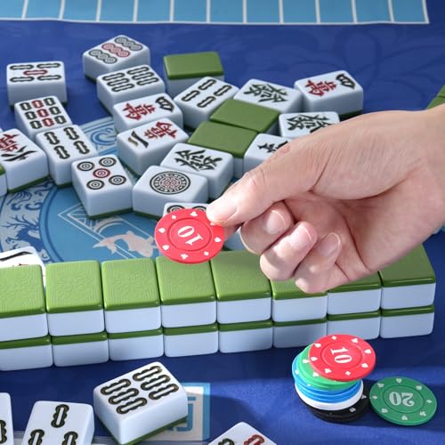 Juego de fichas de mahjong numeradas, set 100 piezas miniatura 5