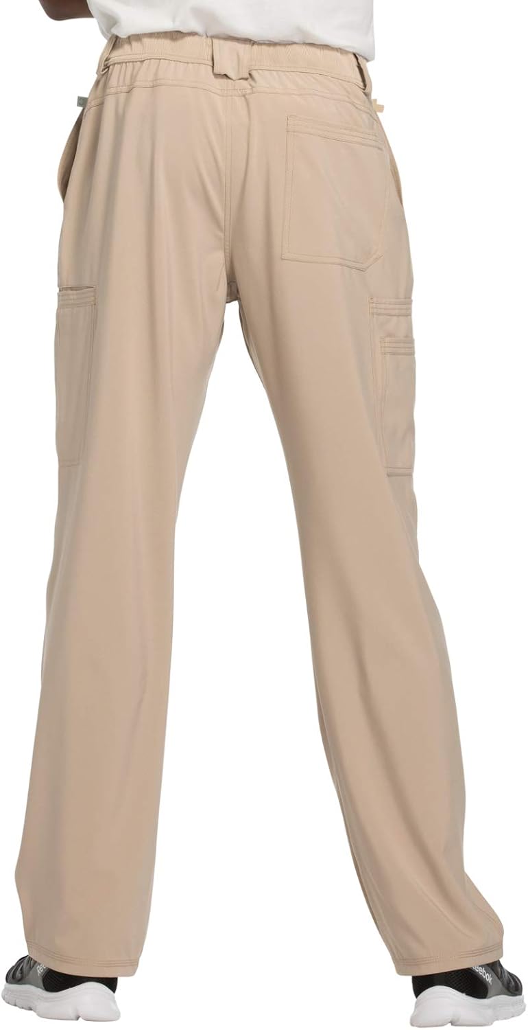 Cherokee Infinity Men Scrubs Set CK900A V-Neck Top & CK200A Fly Front Pant, Khaki- 2XL Top / 2XL Pant