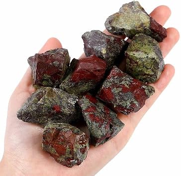YATOJUZI Dragon Blood Stone Natural Rough Crystals Stone Bulk Wholesale Raw Big Rocks Stones 0.5LB Reiki Energy For Polishing Tumbling Wrapping Cabbing Meditation Witchcraft Fountain Rocks Decors 1.2"