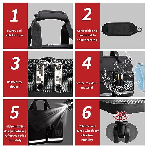Image of Rolling Medical Bag Nurse Doctor for Women for Work Rolling Duffle Bag Family Prosessional Nursing Bag with Laptop Compartment Home Health Physical Theraphy Bag Hiking Team Police Army Scout Portable