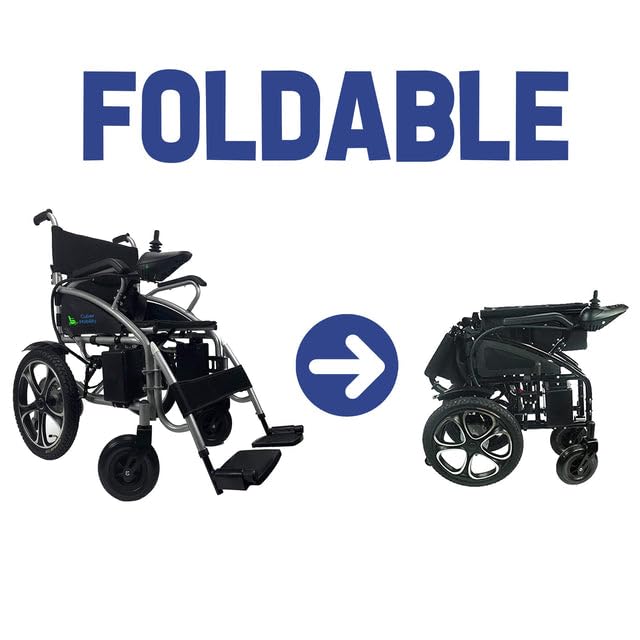 Alton All Terrain Heavy Duty Powerful Dual Motor Foldable Electric Wheelchair Motorized Power Wheelchairs Silla de Ruedas Electrica para Adultos. Supports up to 265 lbs - Weight 99 lbs (Black)