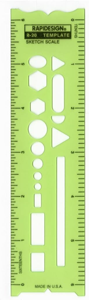 Rapidesign Sketch Scale Template, 1 Each (R20) : Drafting Tools : Arts, Crafts & Sewing