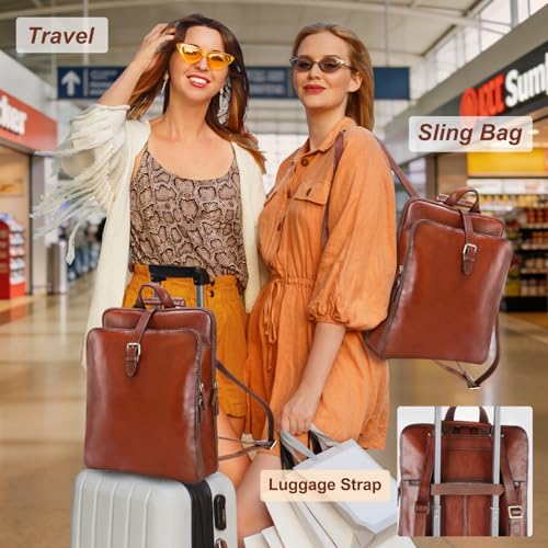 Banuce Convertible Leather Backpack Women