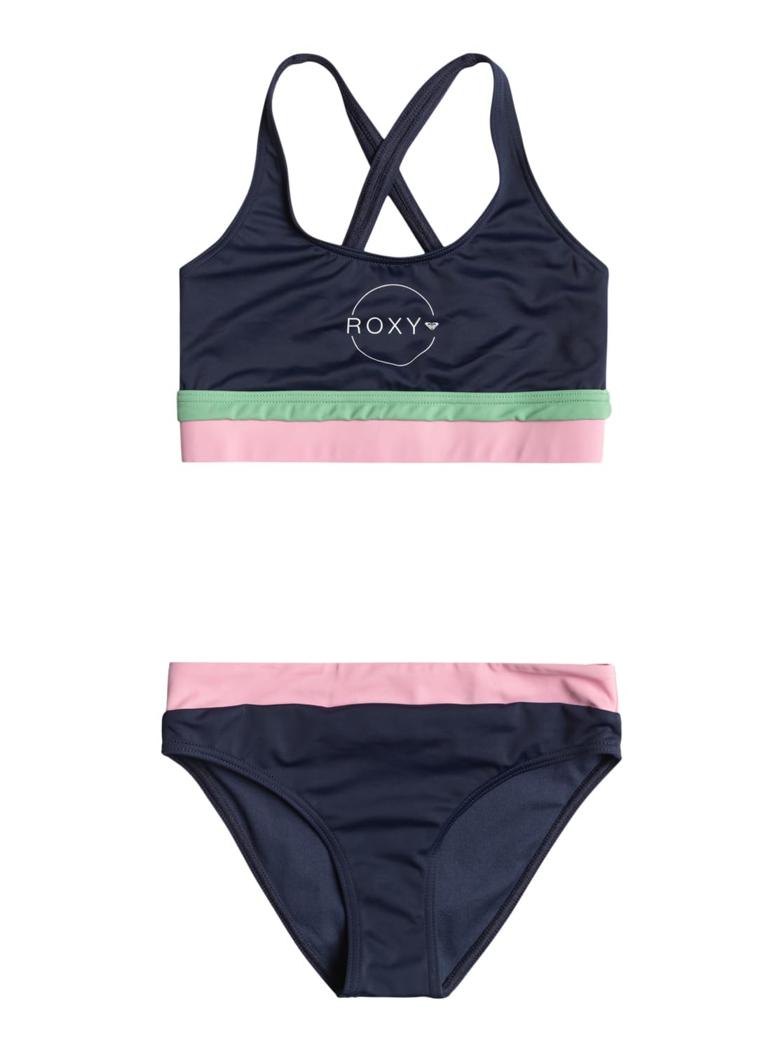 Roxy Ilacabo Active Crop Top Set Traje de baño de Dos Piezas Niñas (Pack de 1)