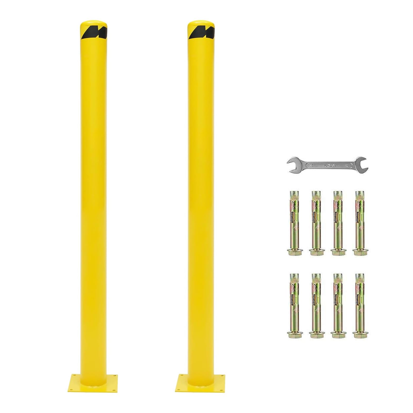 YNBSHGAA Industrial Safety Bollard with Reflective Strip for Traffic Control and Parking Barrier,2 pieces