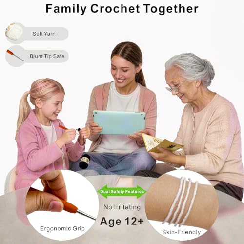 Image of LuNuaFvy Crochet Kit for Beginners, Adults & Kids, Complete Animal Starter Kit to Make 2 Amigurumi Dragons,DIY Gift with Easy-to-Follow Book & Video Tutorial, Soft Yarn, 2 Bags