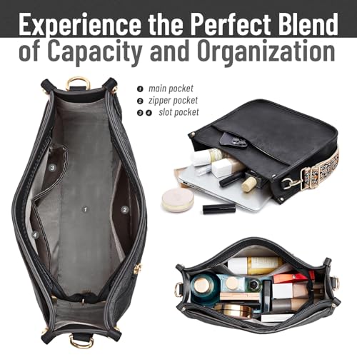 Image of WOOMADA Hobo Handbag for Women Vegan Leather Crossbody Bags Trendy Shoulder Bag with 2 Adjustable Strap