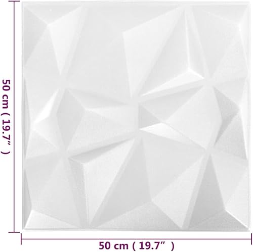 Miniatura 6 de Paneles de pared 3D, 12 piezas de 19.7 x 19.7 pulgadas, blanco diamante de 32.3 pies cuadrados, paneles de pared de 2.2 libras