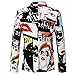 CARFFIV Men Fashion Print Slim Fit Blazer Suit Jacket for Party,Wedding,Banquet,Prom(Eye Pattern,S)