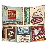 oFloral Vintage Coffee Tapestry Wall Hanging Cafe Metal Signs Coffee Beans and Coffee Cup Tapestries for Bedroom Living Room Dorm Home Décor 40x60 Inches