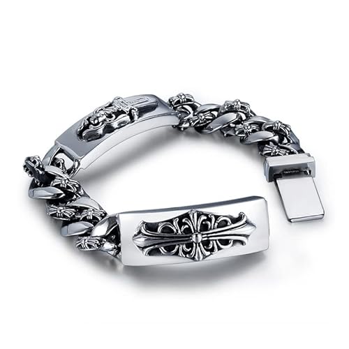 クロムハーツ シルバー レトロサイコロ ブレスレットペンダントップ ジュエリー ペンダント 耐久性 カーブチェーン アクセサリー ファッション シンプル 21cm