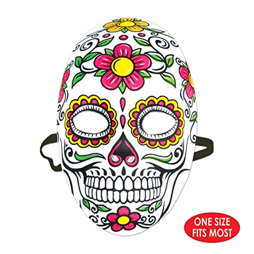 Beistle 00338, 2 Piece Day of The Dead Masks, Plastic, Multicolor - Image 2
