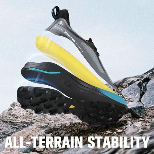 Image of HUMTTO Men's Hiking Sneakers Quick Lace Lightweight Trail Running Shoes Breathable Outdoor Walking Shoes