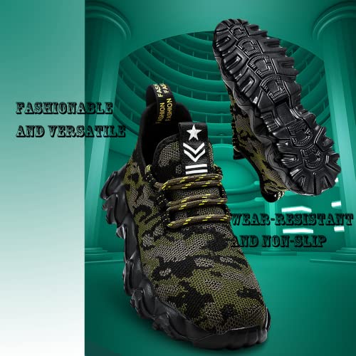 Fwang Kids Shoes Mesh Breathable Lightweight Tennis Running Fashion Athletic Sneakers Boys Girls Camouflage Green 13 Us #TOP5
