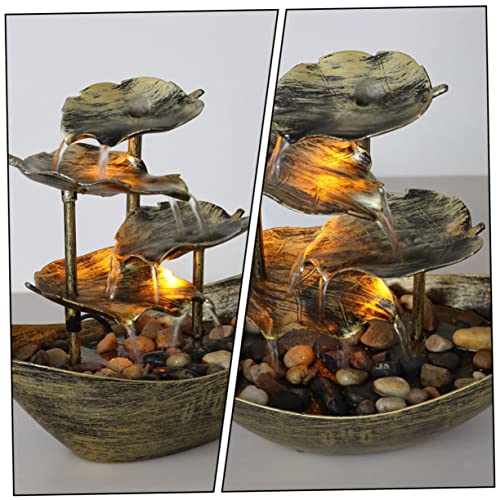 ABOOFAN Fonte de água corrente em lingote fonte de mesa interior estátua chinesa decoração cachoeira