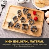 DizemoiQ 30-częściowy zestaw foremek do wykrawania ciasteczek ze stali nierdzewnej, okrągłe foremki do wycinania ciasteczek, ciasteczek, do masy cukrowej, z pudełkiem do przechowywania