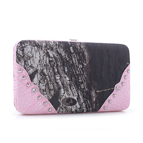 Emperia Women's Maya Mossy Oak Ladies Hard Case Snap Wallet, Camouflage/Trim Pink, 7.5 x 1 x 4.5-Inch