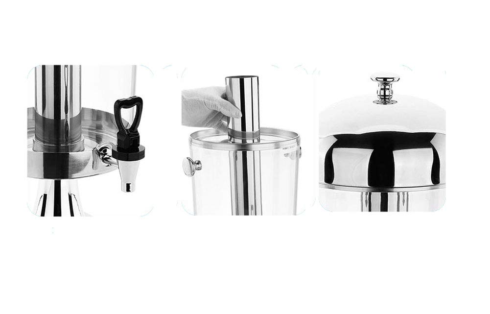 Dispensador de bebidas, dispensador de bebidas resistente para zumos fríos, bebidas comerciales, acero inoxidable, desayuno, bufé, bares, hoteles