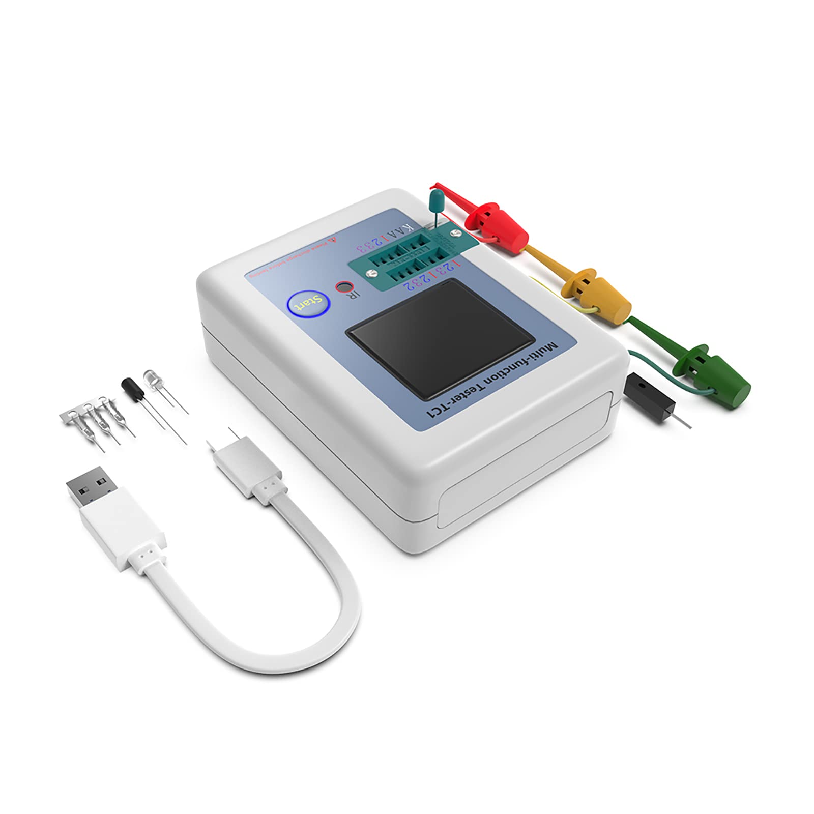 LCR-TC1 Transistor Tester, Multifunktions TFT Tester,1.8" LCD Display Hintergrundbeleuchtung für Dioden Trioden Kondensatorwiderstand,Transistor, LCR ESR NPN PNP MOSFET LW21