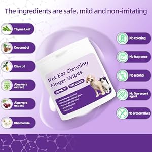 Ear Finger Wipes for Cats&Dogs,50 Pack Dog or Cats Ear Cleaner Wipes to Stop Ear Itching, Gently Remove Ear Wax Pet Ear Wipes, Sooths & Deodorizes Ear Finger Wipes for Cats&Dogs,50 Pack Dog or Cats Ear Cleaner Wipes to Stop Ear Itching, Gently Remove Ear Wax Pet Ear Wipes, Sooths & Deodorizes
