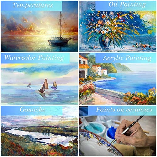 Adis&Guys Premium Paint Brushes Set For Acrylic Oil Watercolor, Artist Face And Body Professional Painting Kits With Synthetic Nylon Tips (Black, 10) #TOP4