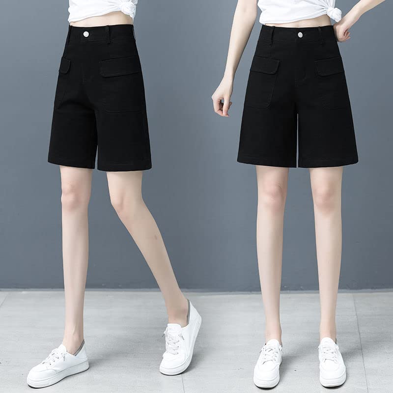 Short Femmes Coton Pur Coton Haute Taille Short De Jambe Décontractée Pantalon Chaud Polyvalent