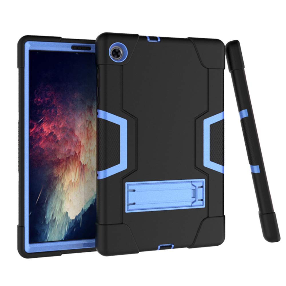 Koolbei Case for Lenovo M10 Plus,Heavy-Duty Drop-Proof and Shock-Resistant Rugged Hybrid case Built-in Stand for Lenovo Tab M10 Plus TB-X606F TB-X606X 10.3" FHD Tablet 2020 2nd Gen (Black+Blue)