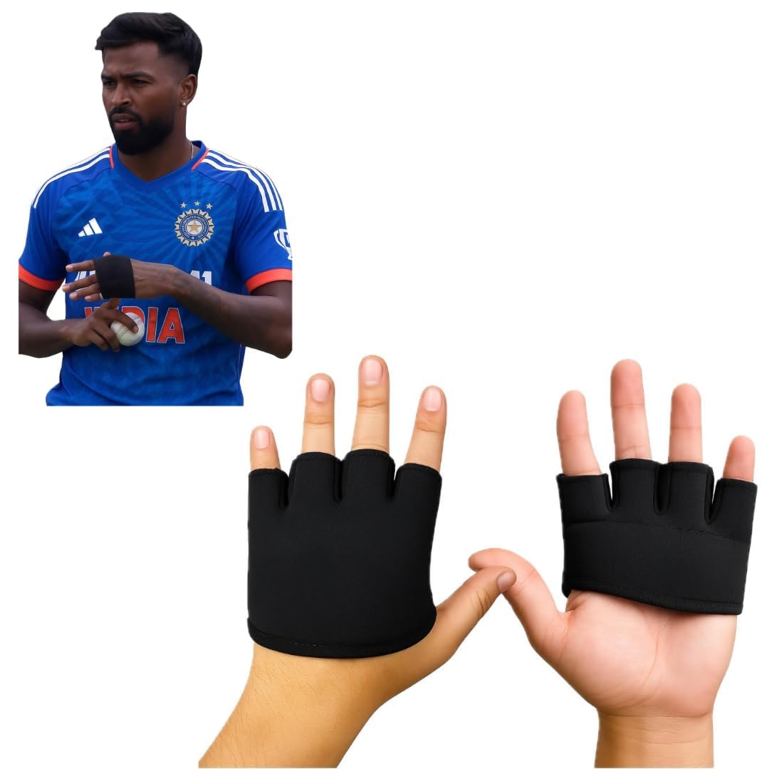 STEFFER Finger Cut Cricket Gloves, Lycra Leather, Lightweight, Multi-Purpose for Fielding, Training, Catching, Wicket-Keeping, Batting Inners with Gel Inserts