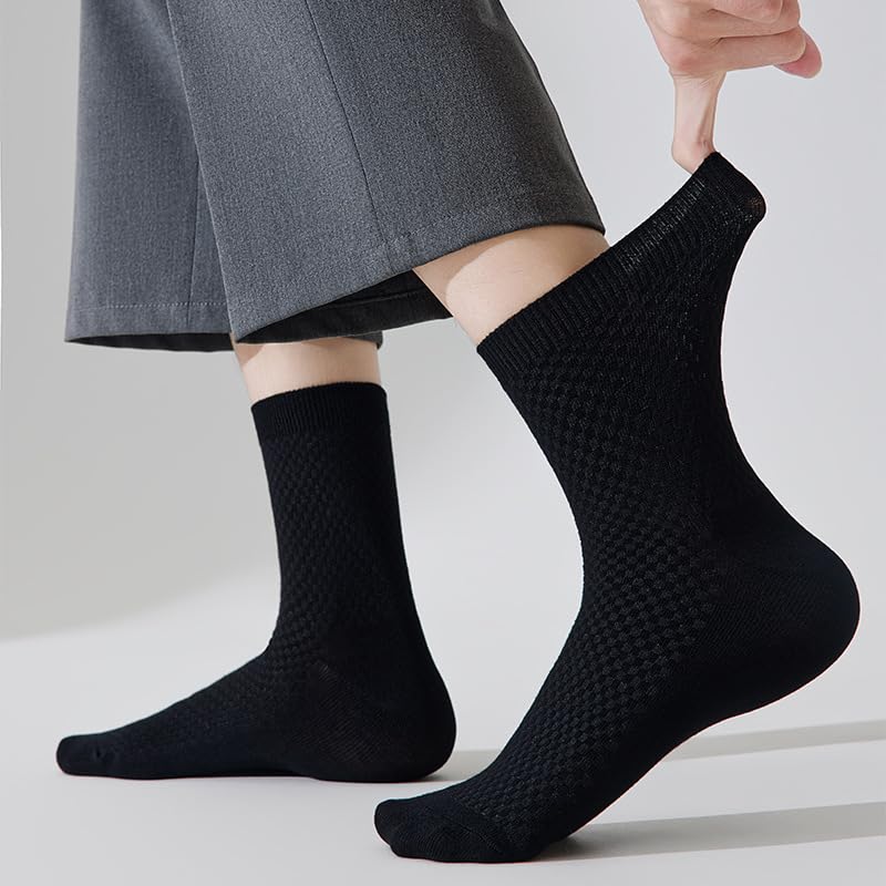 CHAUSSETTES ALESSIO MI-HAUTES EN FIBRE DE BAMBOU PREMIUM, Douces Et Respirantes Pour Le Travail Et Le Quotidien EU38-43