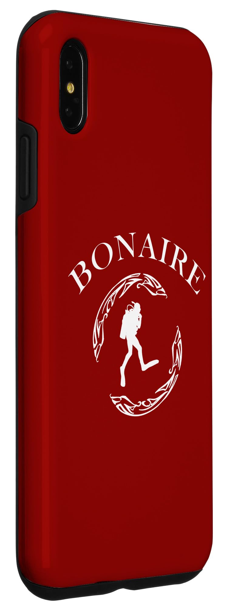iPhone XS Max Vintage Tribal Bonaire Scuba Diver Case - Image 3