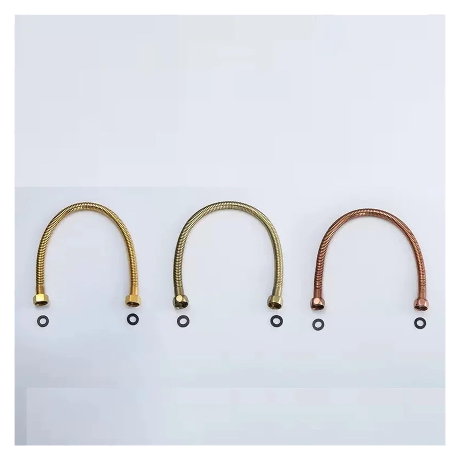 Genérico Tipada de acero inoxidable 304, tubería de entrada de agua del inodoro 50 cm G1/2 "X1/2" Golded Water Wipe de entrada Heate(Black)