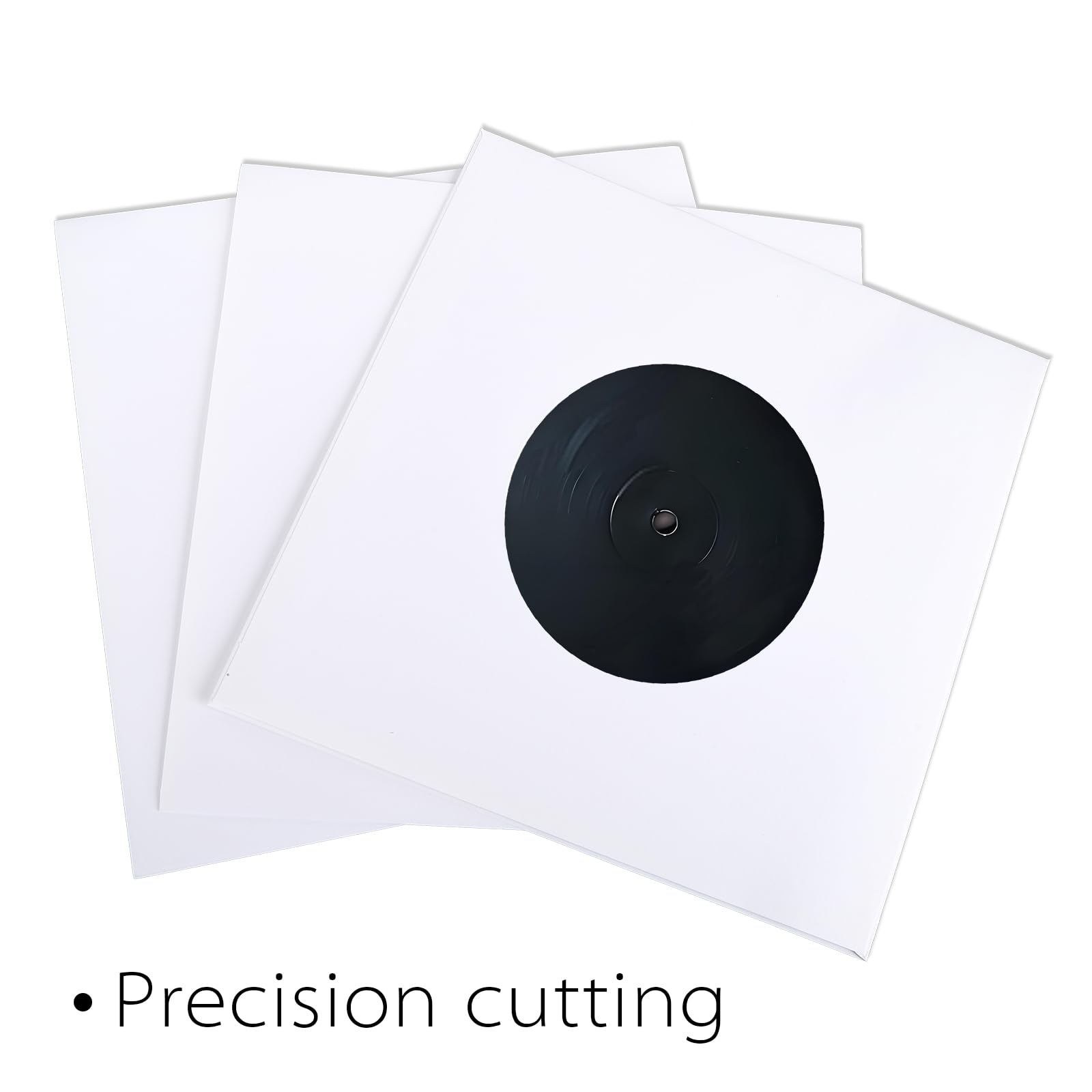 60 fundas de papel para discos de vinilo de 7 pulgadas, fundas de papel de 45 RPM, cubiertas de protección con agujeros para discos de vinilo, cubiertas exteriores cuadradas para
