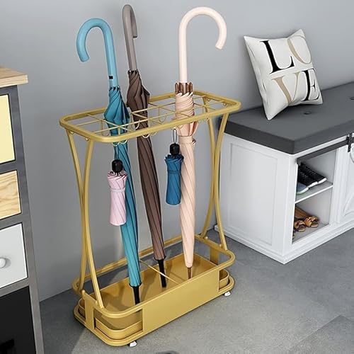 AZIEBAY傘立て 北欧スタイルおしゃれデザイン 長傘・折りたたみ傘両対応 錆止め処理 オフィス玄関用 家庭玄関収納兼用 水受け機能付き