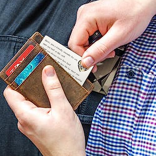 Image of Thank You Dad Engraved Wallet Card Inserts, Wallet Card Gifts for My Dad from Daughter Son, Birthday Father's Day Thanksgiving Christmas Gift for Daddy Papa
