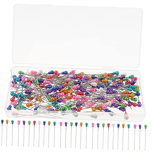 HOODANCOS 200pcs Pearl Head Pins for Sewing Crafts Straight Pins Ball Heads Reusable Durable Multi-Color for Quilting DIY Decorations Wedding