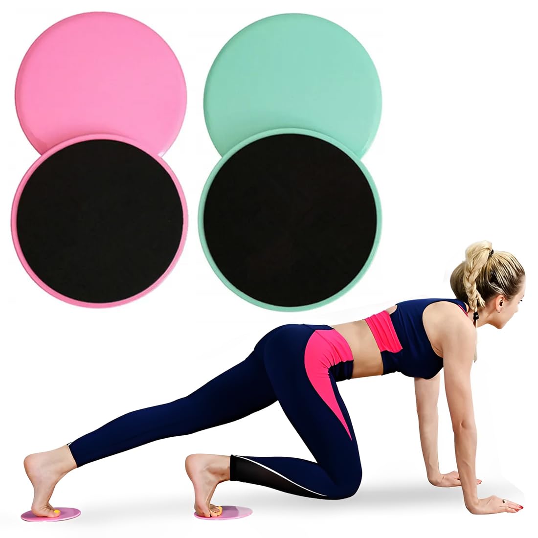 4 Pezzi Dischi Scorrevoli per Fitness Slider Fitness Dischi Disco Scorrevole Core Sport Allenamento Completo Del Corpo per Fitness Palestra Casa Yoga Pilates(2 Colori）