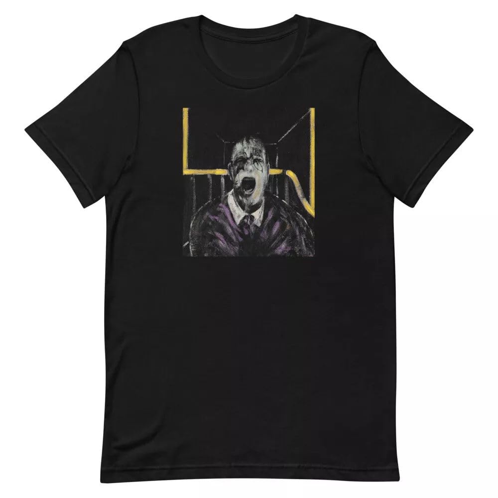 Fffresttv Men's Black Francis Bacon Screaming Pope Wearable Art Graphic Tee Shirt Unisex T-Shirt M