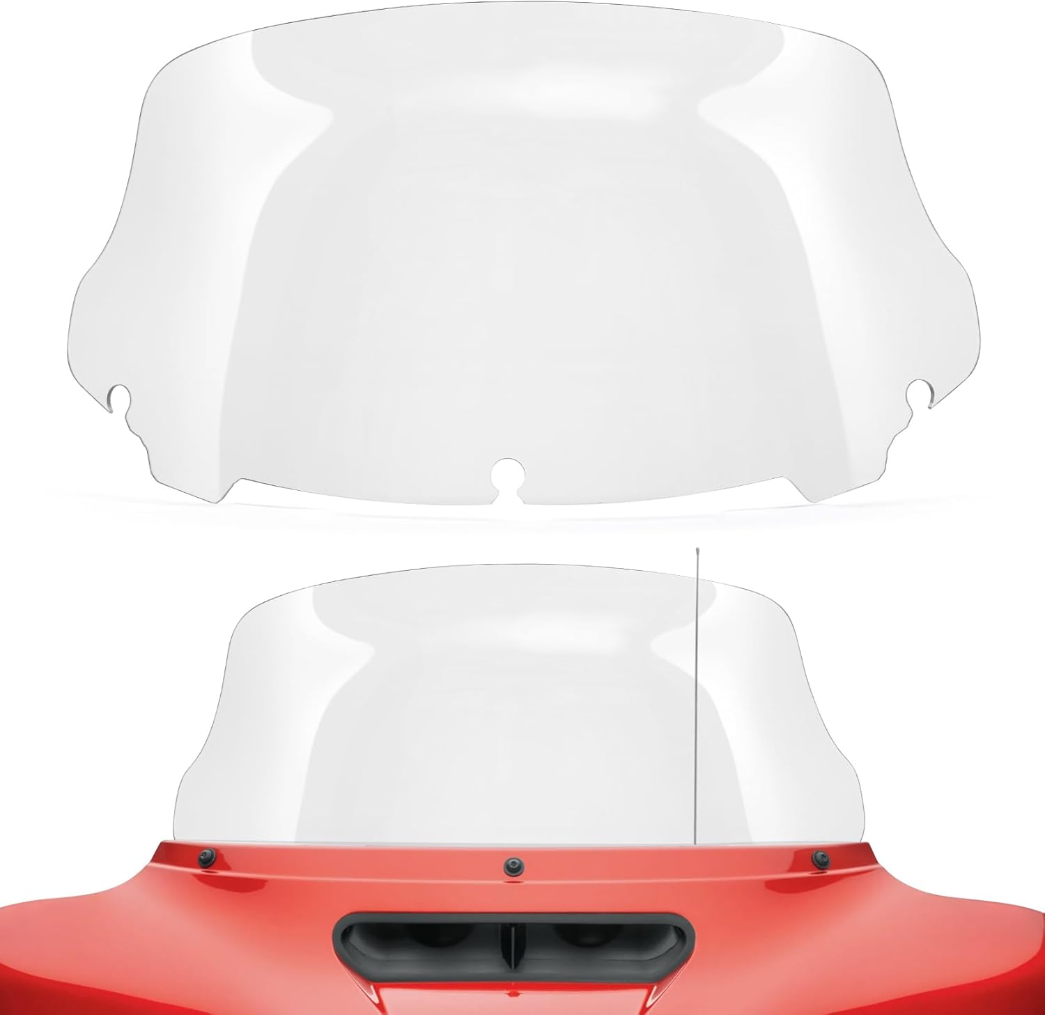 Amazicha 10" Wave Windshield Windscreen Fit for 2014-2023 Harley Davidson Touring Street Glide, Electra Glide 2014-2022, Ultra Limited 2014-2024 and 14-later Tri Glide models (Except 23 FLHXSE),Clear