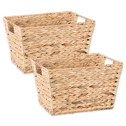 DII Z02006 Natural Water Hyacinth Storage Basket with Handles
