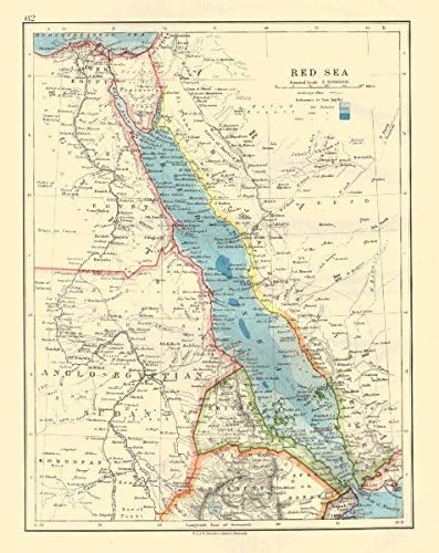 Mer Rouge Egypte Erythree Hedjaz Asir Yemen Vallee Du Nil Soudan Johnston 19 Old Antique Vintage Cartes Imprime Carte Du Moyen Orient Amazon Fr Cuisine Et Maison
