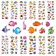 3D Aufkleber für Kinder & Kleinkinder, Fisch Sticker Kinder 12 Blätter, Geschwollen Stickers für Jungen Mädchen Lehrer, Kindergeburtstag Gastgeschenke Party (Fisch)