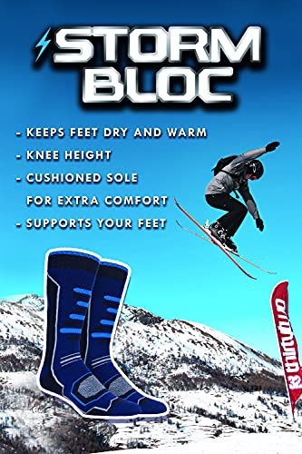 2 paren Heren Knie Hoge Gevoerde prestaties Ski Sokken met ondersteuning van de voetboog - Afbeelding 5