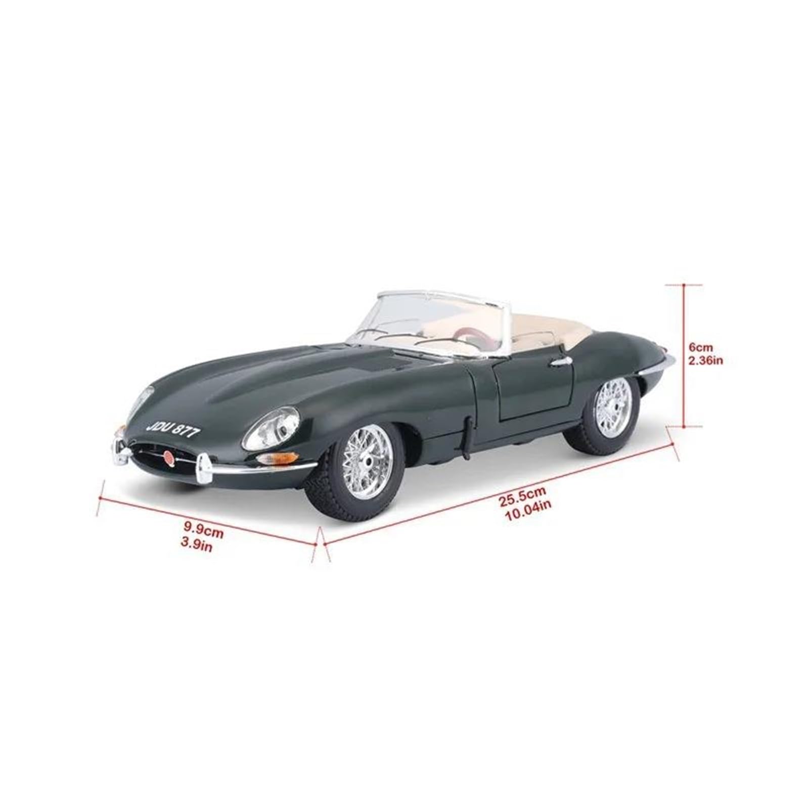 Metallo Scala Replica 1 18 Per Jaguar E-Type Cabriolet Convertibile Sportiva Auto Diecast Modello Edizione Veicolo Giocattolo Nero(Style 2)