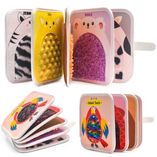 Cute Animal Touch Book Textured Sensory Toys for Autistic Children Disorder Fun Toys Autism Sensory Mats Tiles Products Tactile for Learning Stimulation & Play
