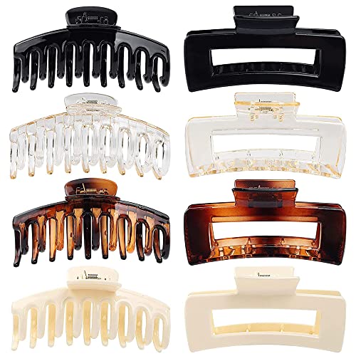 Ceetug Hair Claw Clips 8 Pcs Large 4.3 Inch Non Slip Claw Clips For Long Thick Hair #TOP6