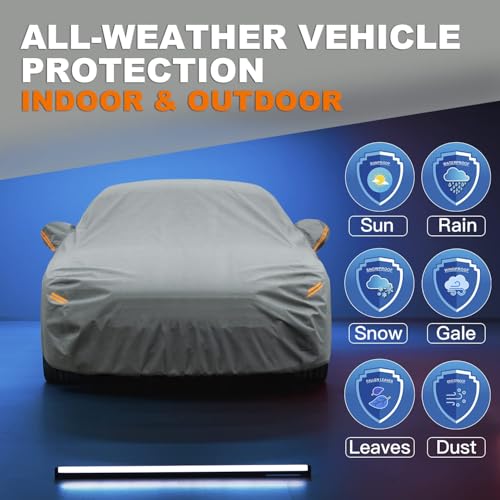 Image of Kayme Heavy Duty Car Cover Custom Fit Toyota Camry Sedan /Solara Coupe (1996-2025), Waterproof All Weather for Automobiles, Full Exterior Covers Sun Rain UV Protection.