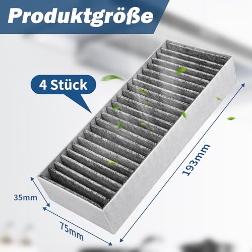 4 Stück Aktivkohlefilter für 9001421821 9001563858/ Siemens HZ9VRCR0 17004796/ Bosch HEZ9VRCR0, HEZ9VRUD0 17004811/ Neff Z821VR0 17004806 /Gaggenau CA282111/ Constructa CZ9VRCR0